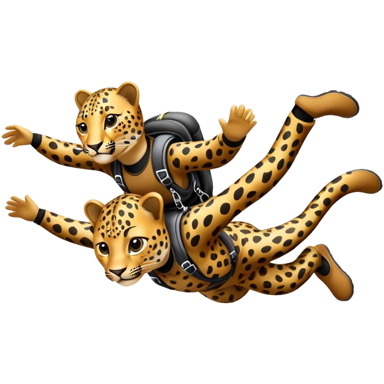 Leopard skydiveing emoji