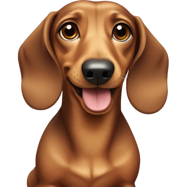 a dachshund dog with a cute face emoji