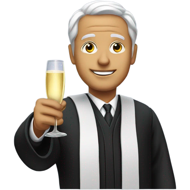 Judge with champagne  emoji