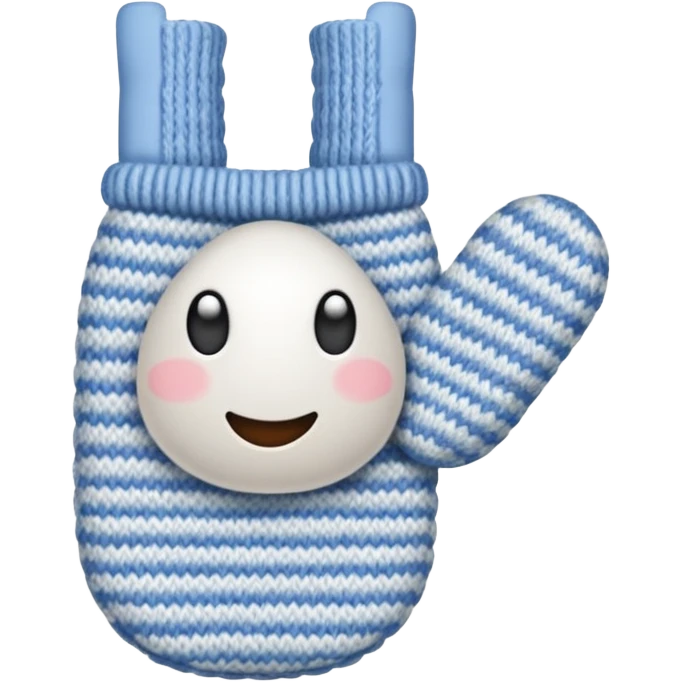 A white mittens without face emoji