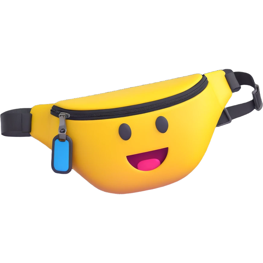 waist bag with soft shading in 3D emoji style emoji