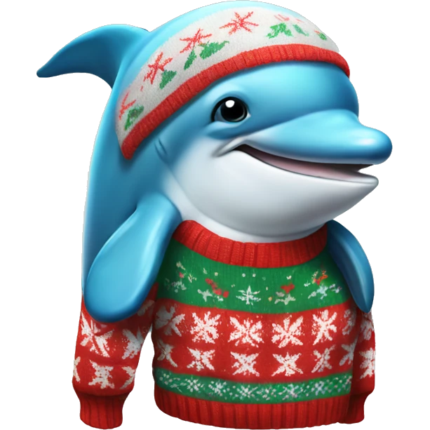 Dolphin in a ugly sweater  emoji