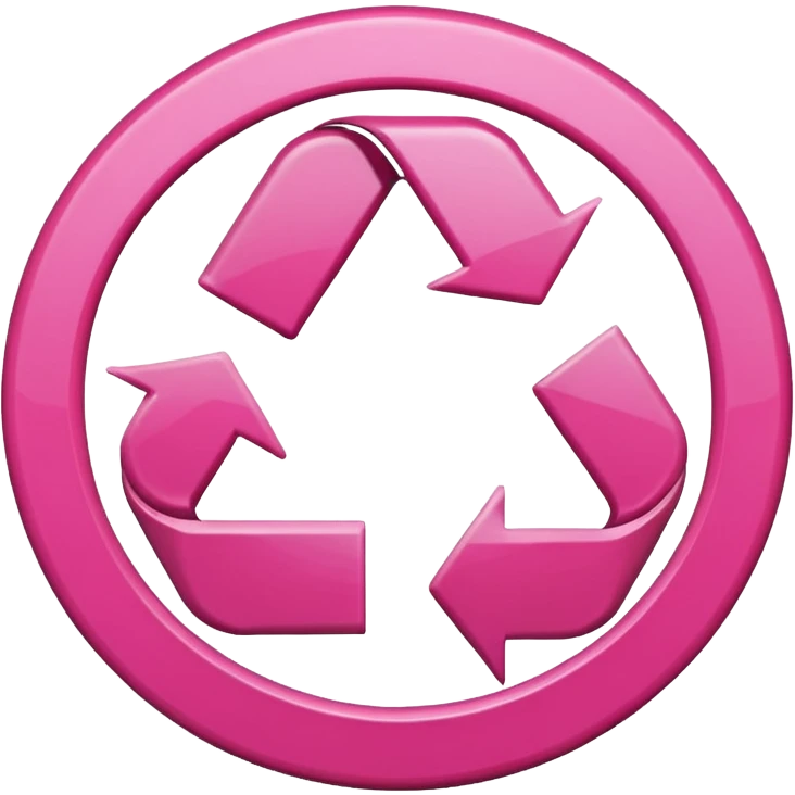 Pink recycle sign emoji