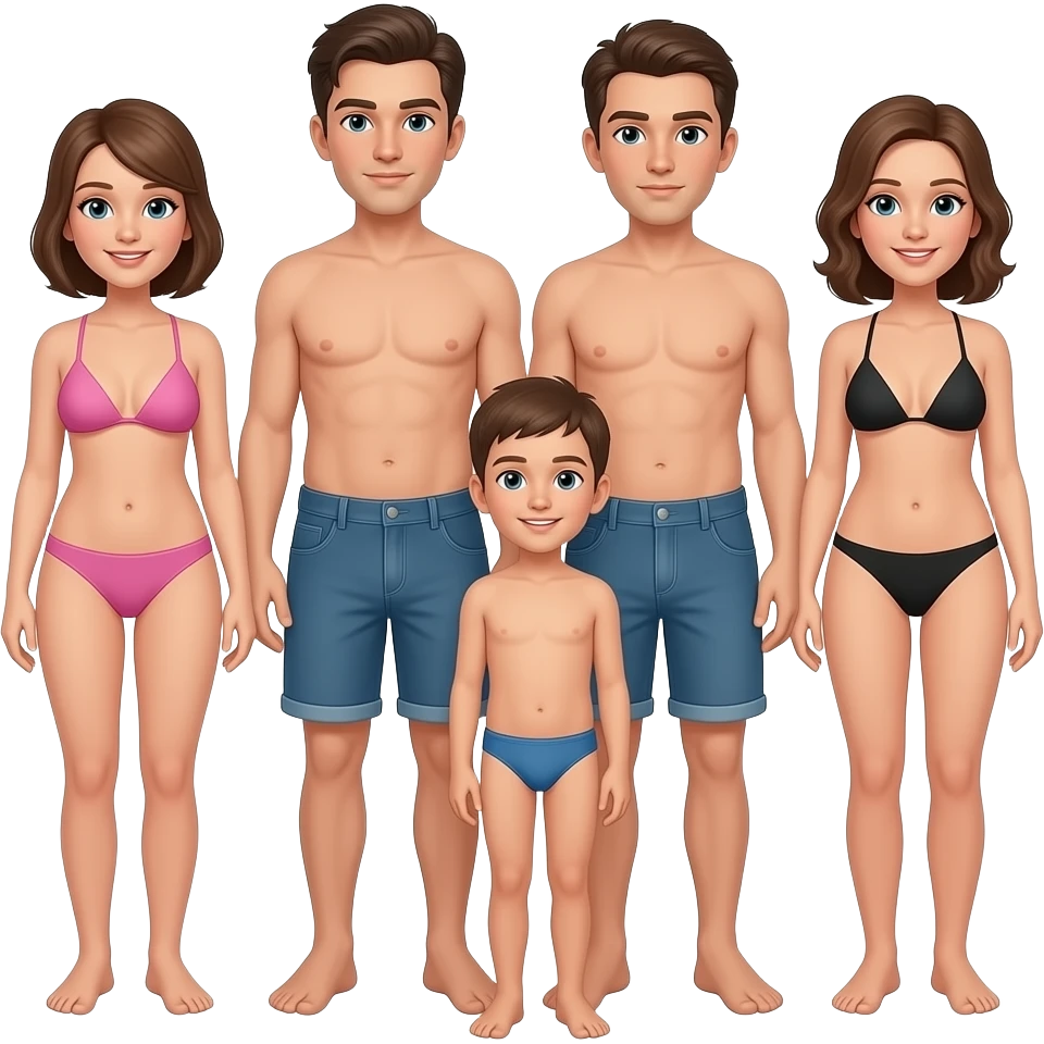 Familia nudista emoji