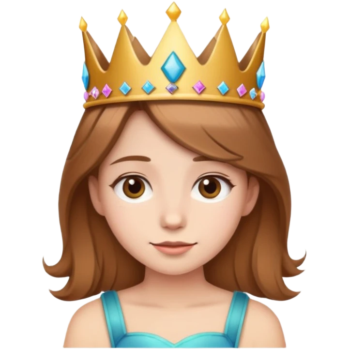 Light brown hair girl with a birthday crown and a 16 emoji