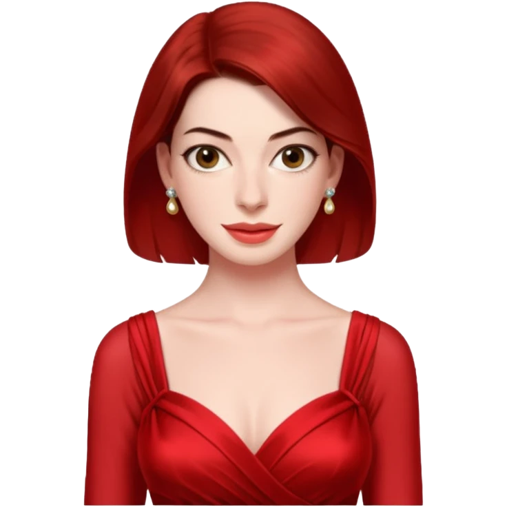 Anne Hathaway in red dress emoji