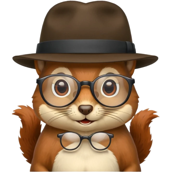 squirrel with glasses and fedora emoji