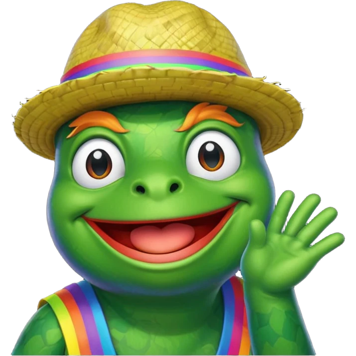 Rainbow pepe emoji