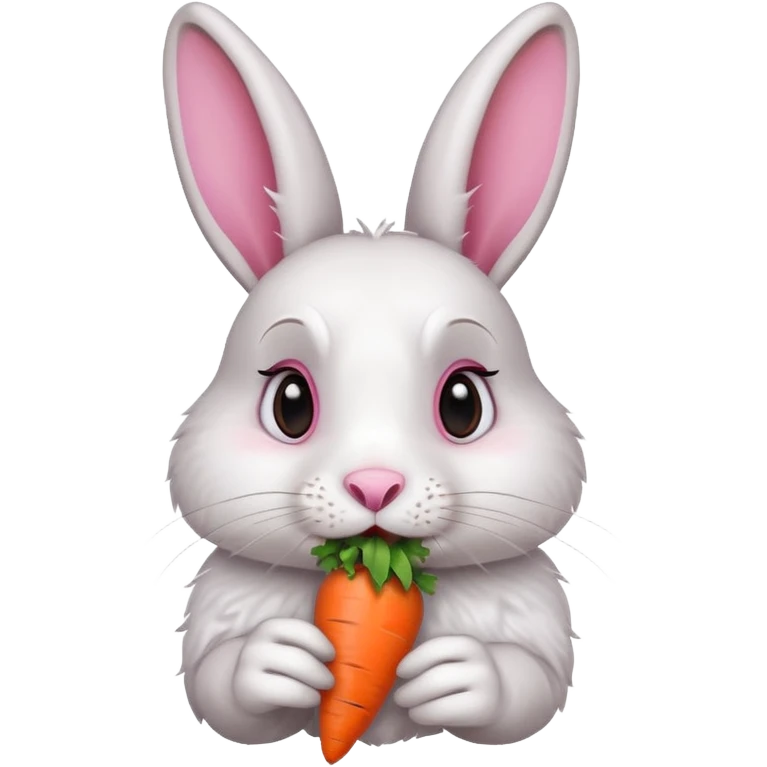 A rabbit nibbling on a carrot, surprised by the flavor, portrait, bust up emoji