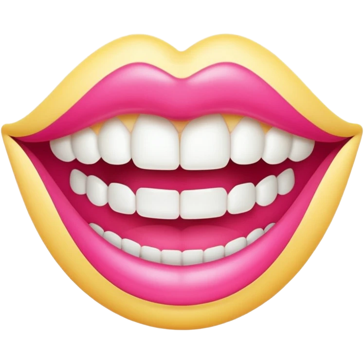 smiling mouth with shiny teeth emoji