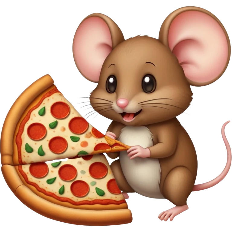 Mouse eating pizza  emoji