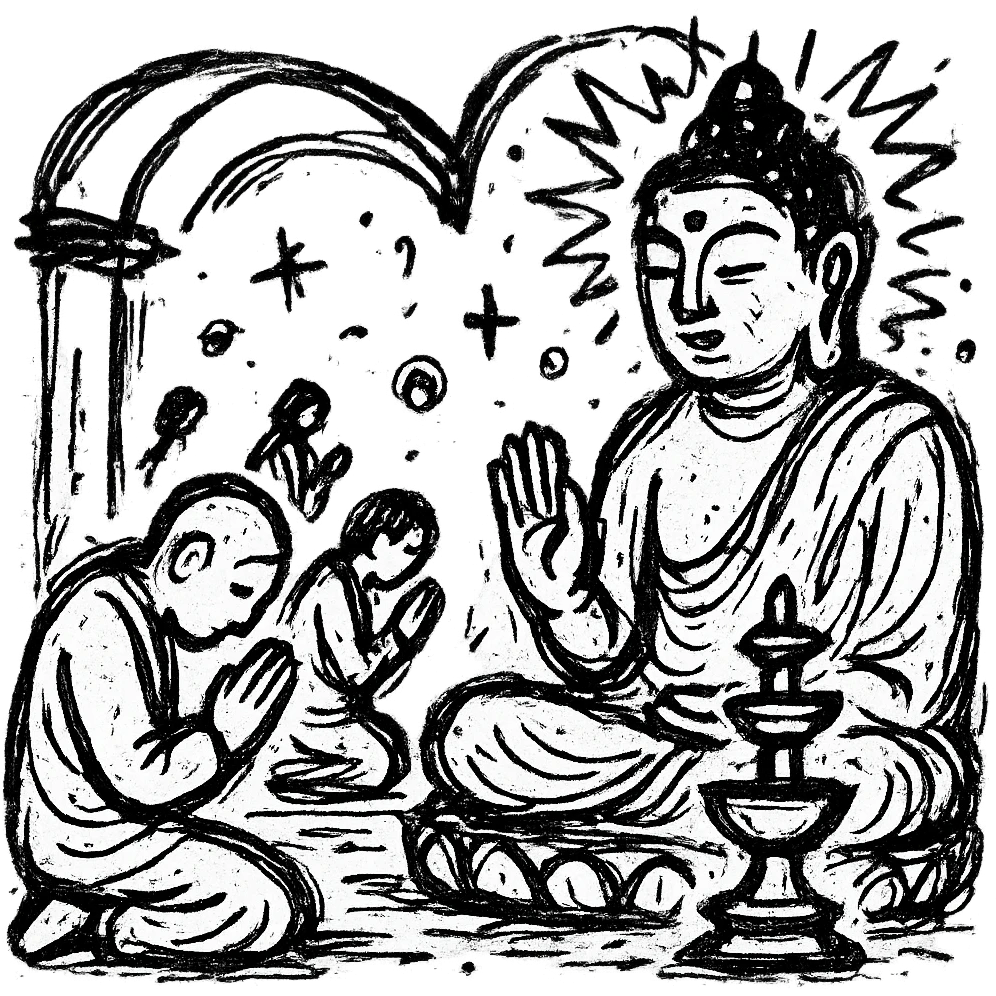 people praying in a Buddhist temple emoji
