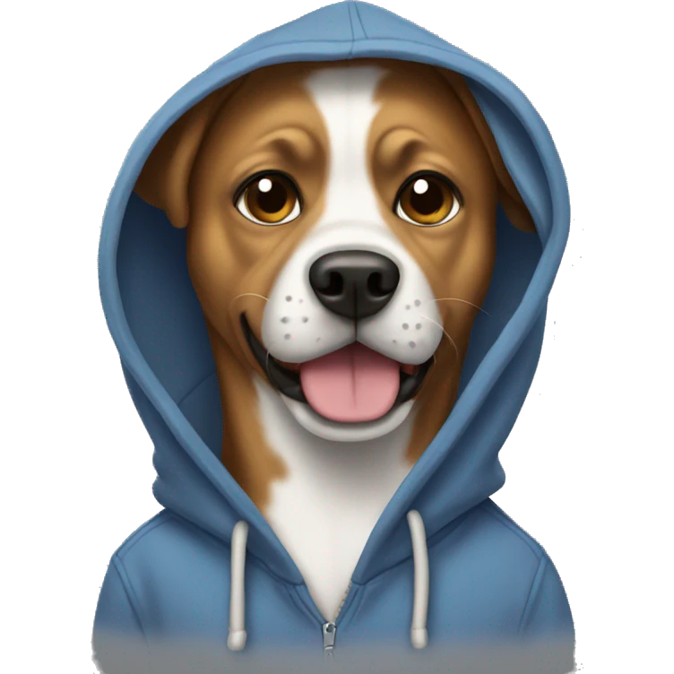 Dog wearing hoodie emoji