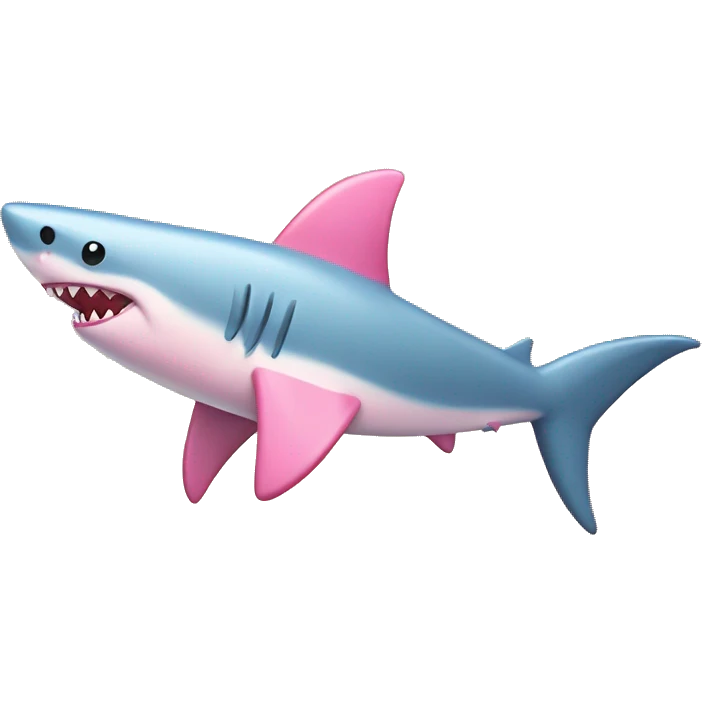 Pink shark with candy cane  emoji