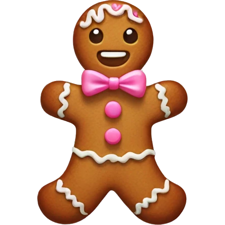 Gingerbread with a pink bow  emoji