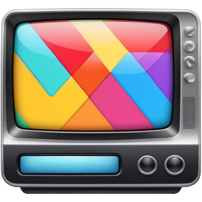 Television with colorful screen emoji
