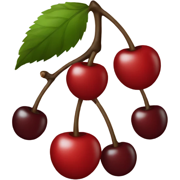 black and red cherry  emoji