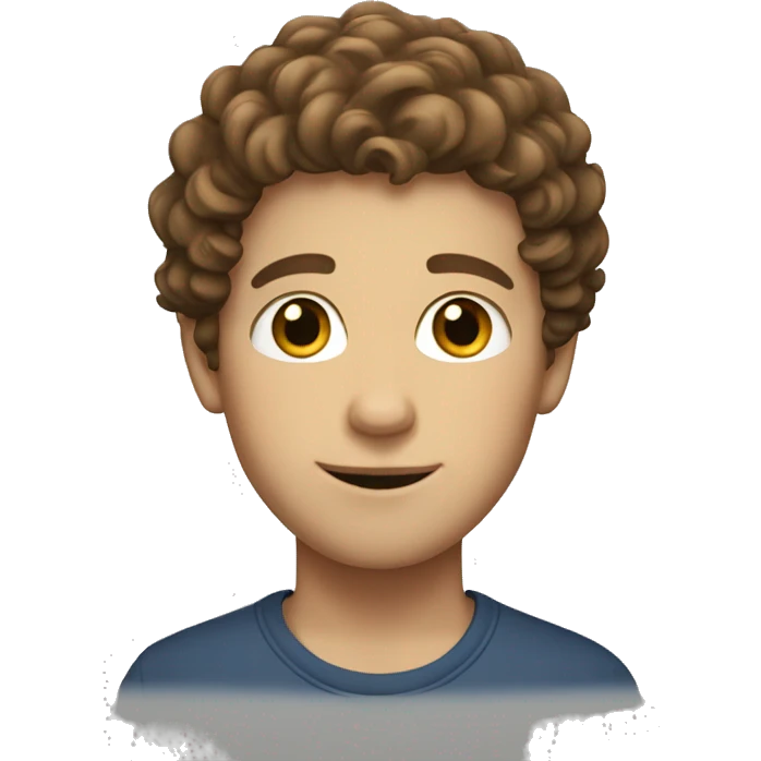 White boy with semi curly brown hair emoji