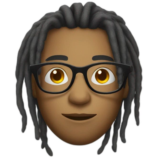 Dreads with glasses emoji