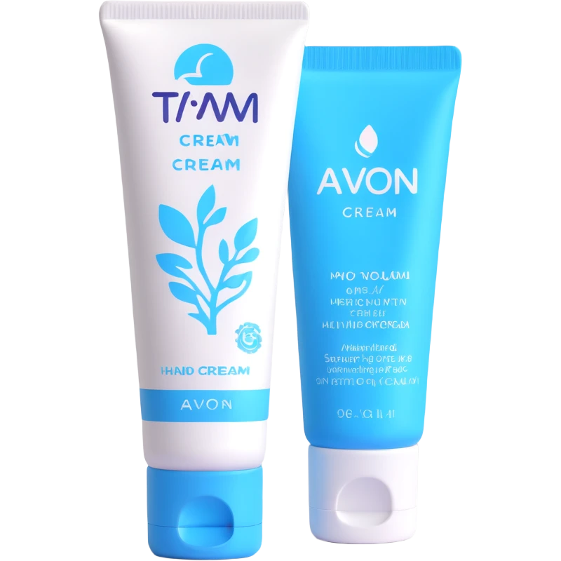 AVON hand cream tube with blue cap emoji