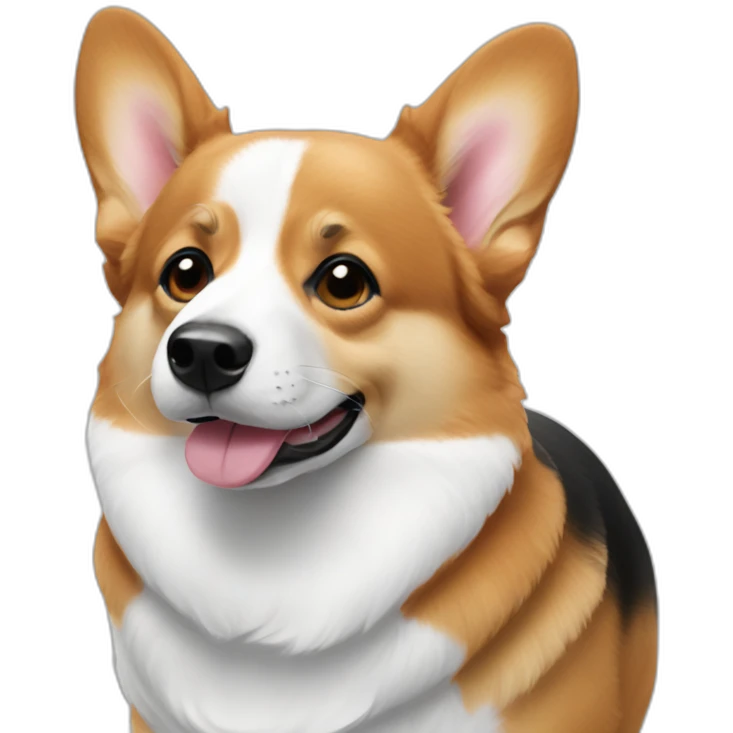 Corgi black and white with one eye black and one white emoji