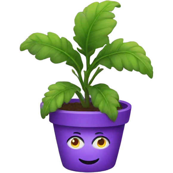Purple plant with hat emoji