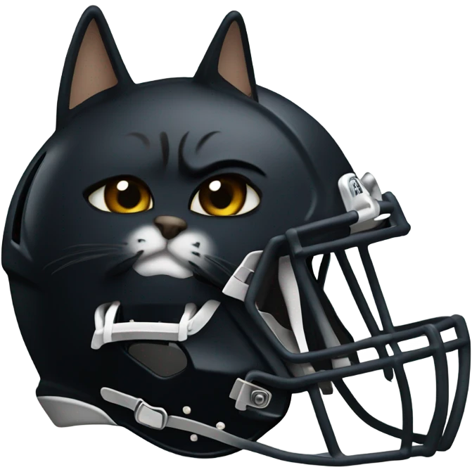 Black cat with cowboys football helmet emoji
