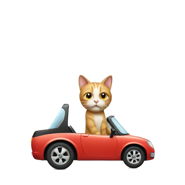 Cat driving a car emoji