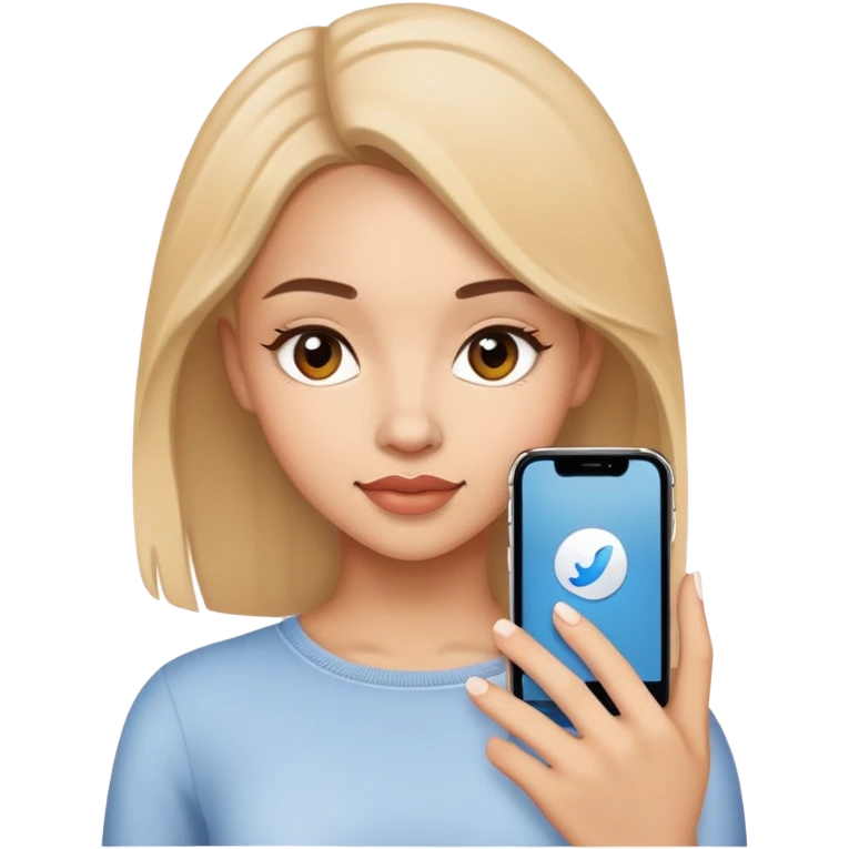 beautiful girl use iphone emoji