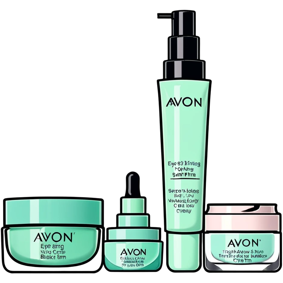 AVON anti-aging serum, eye cream, and night cream emoji