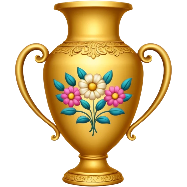 Golden vase with flowers pattern  emoji