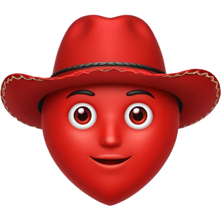 🫀ponle a este órgano corazón un sombrero de vaquero color negro encima  emoji