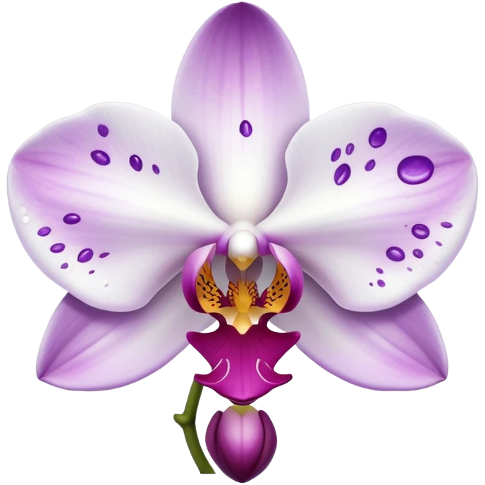 White orchid purple spots  emoji