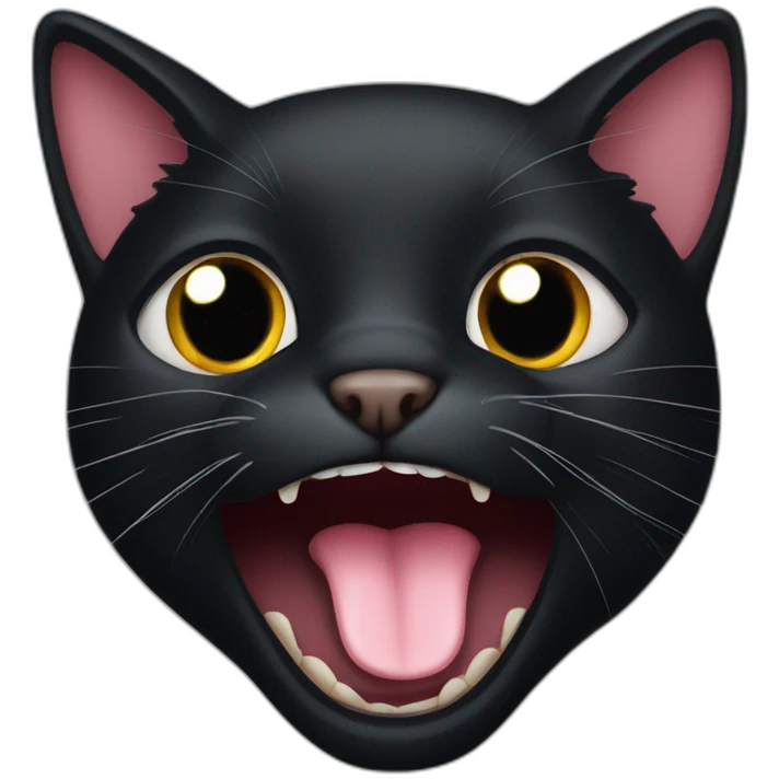 black cat with tongue out emoji