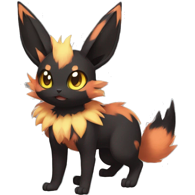 Eevee-Litten-Torracat-Umbreon-fusion-hybrid full body emoji