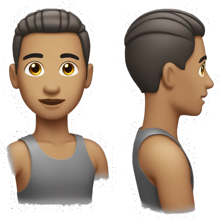 light skin man with short slick back locks emoji