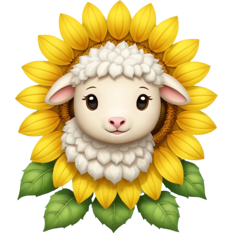 Little lamb and yellow sunflower  emoji