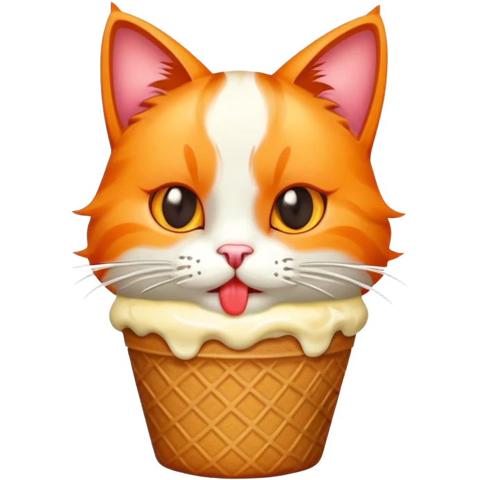 Cat eating ice cream emoji