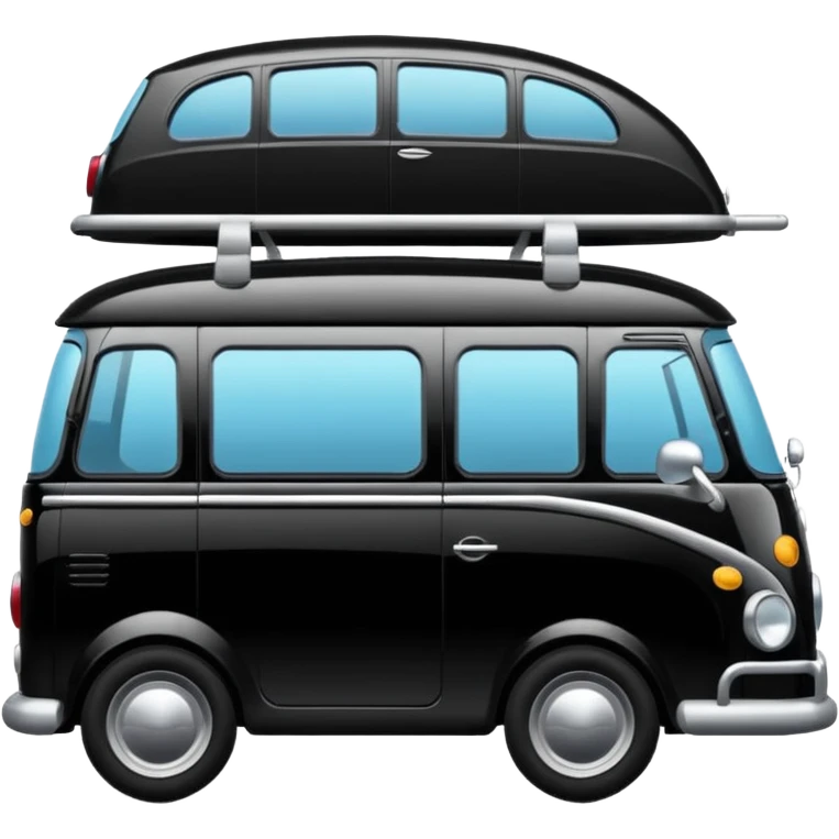 Schwarzes Auto mit Wohnwagen emoji