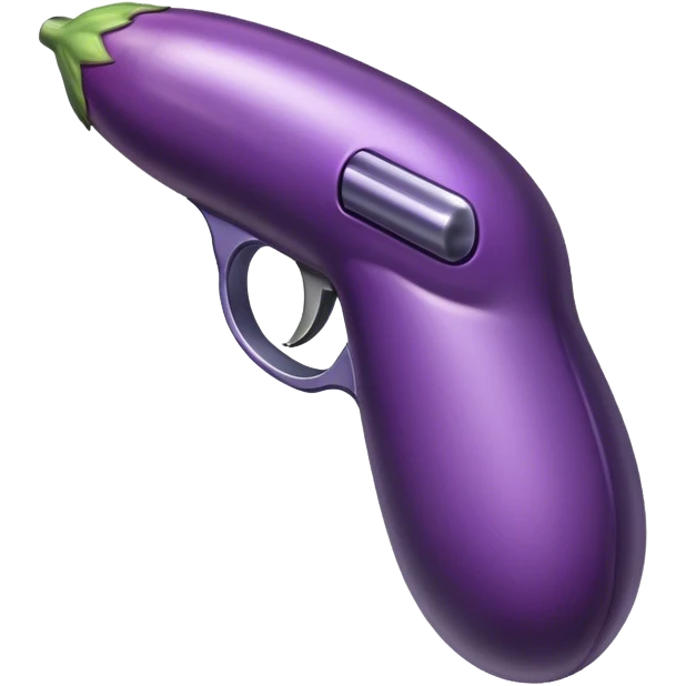 A gun that looks like an eggplant emoji