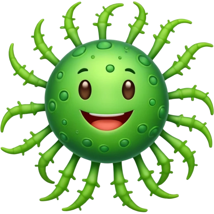 cute virus with leg emoji