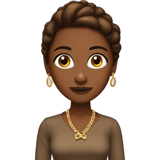 A girl with brown skin and straight brown hair. Brown eyes. Earrings. Loves Hamilton the musical and sings it all the time emoji