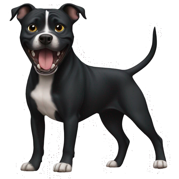 black staffordshire terrier barking emoji