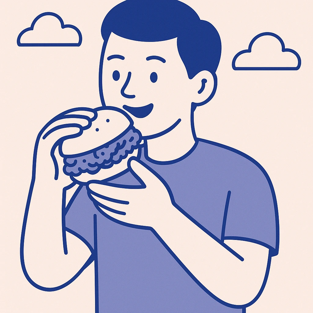 person eating sloppy joe emoji