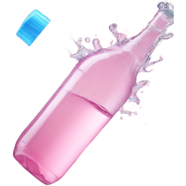 Open bottle of water pink who's splashing  emoji