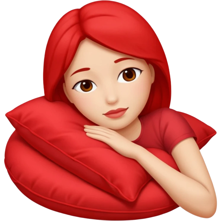 resting women with red pilow emoji