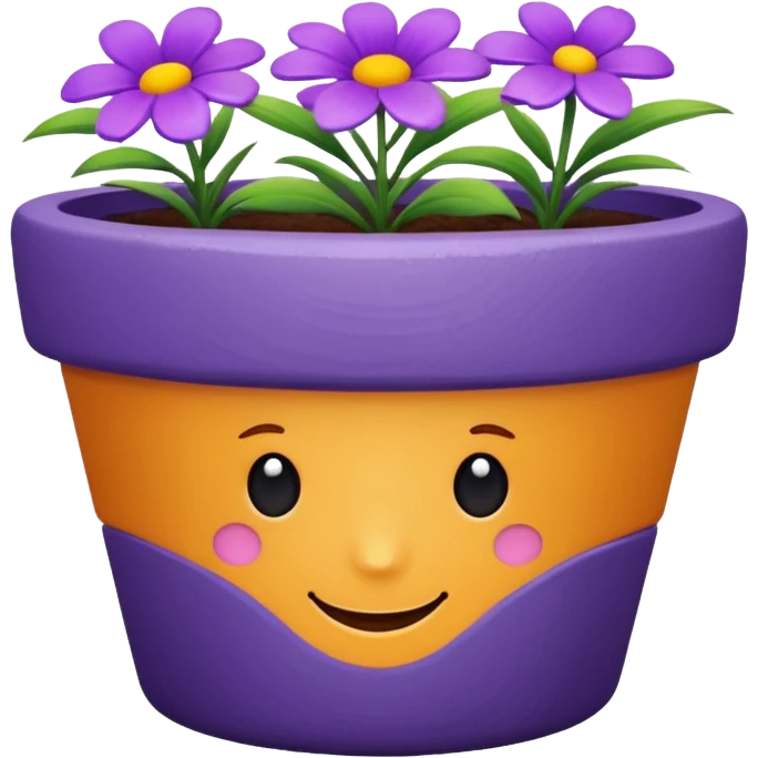 purple flower pot emoji