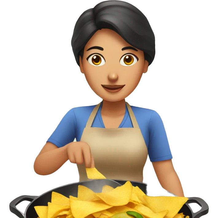 Mexican woman cooking nachos emoji