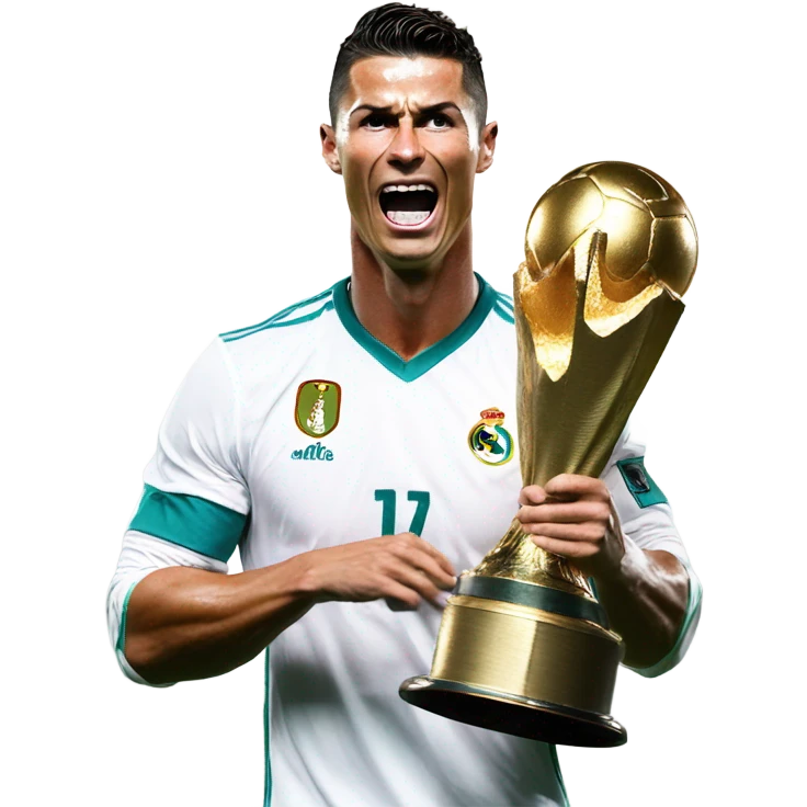 cristiano ronaldo, screaming, trophy emoji