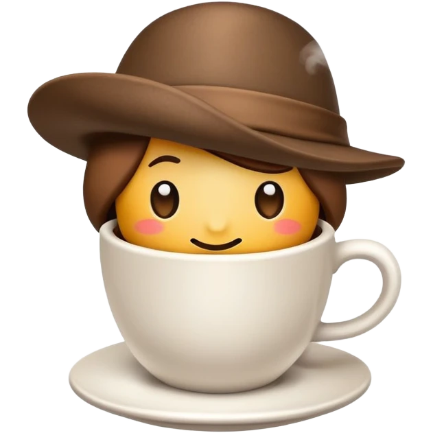 coffee cup with hat emoji